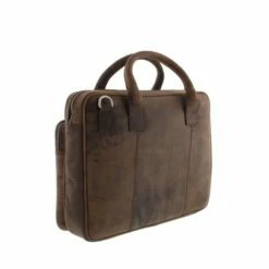 Plevier Retro Bell Laptoptas 2-Vaks 13-15" Dark Brown -NL Rugzak Verkoopwinkel 554 2 zijkant achterkant 1