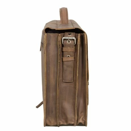 Plevier Retro Zeppelin Vintage Laptop Aktetas 3-Vaks 17.3" Brown 6 Plevier Retro Zeppelin Vintage Laptop Aktetas 3-Vaks 17.3" Brown - Afbeelding 4