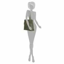 Enrico Benetti Caen Shopper Olijf -NL Rugzak Verkoopwinkel 66470 029 silhouette