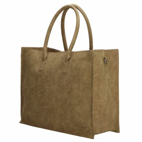 Zebra Natural Bag Lisa XL Shopper Olijfgroen 6 Zebra Natural Bag Lisa XL Shopper Olijfgroen - Afbeelding 4