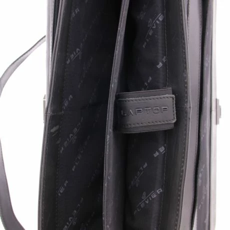 Plevier Morse Leren Aktentas 2-Vaks 15.6" Zwart 7 Plevier Morse Leren Aktentas 2-Vaks 15.6" Zwart - Afbeelding 5