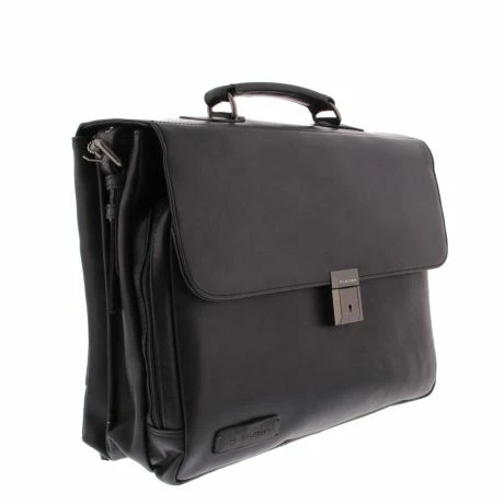 Plevier Morse Leren Aktentas 2-Vaks 15.6" Zwart 4 Plevier Morse Leren Aktentas 2-Vaks 15.6" Zwart - Afbeelding 2