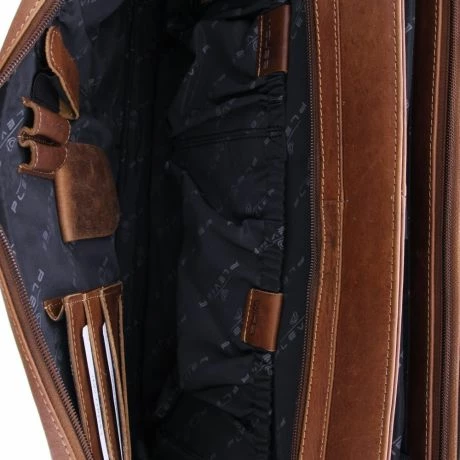 Plevier Morse Leren Aktentas 2-Vaks 15.6" Bruin 6 Plevier Morse Leren Aktentas 2-Vaks 15.6" Bruin - Afbeelding 4