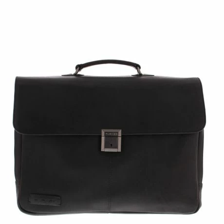 Plevier Decca Leren Aktentas 2-Vaks 17.3" Zwart 3 Plevier Decca Leren Aktentas 2-Vaks 17.3" Zwart