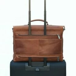 Plevier Decca Leren Aktentas 2-Vaks 17.3" Bruin 18 Plevier Decca Leren Aktentas 2-Vaks 17.3" Bruin -NL Rugzak Verkoopwinkel 859 2 decca trolley 4 1