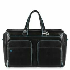Piquadro Black Square Weekender Duffle Laptop 15" Black