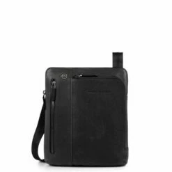 Piquadro Black Square Crossbody Bag IPad Air/Pro Black