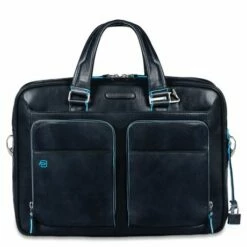 Piquadro Blue Square Portfolio Computer Briefcase 15" With IPad Night Blue