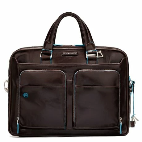Piquadro Blue Square Portfolio Computer Briefcase 15" With IPad Mahogany 3 Piquadro Blue Square Portfolio Computer Briefcase 15" With IPad Mahogany