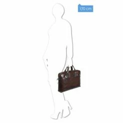 Piquadro Blue Square Double Handle Computer Portfolio Briefcase 14" Mahogany -NL Rugzak Verkoopwinkel ca3335b2 mo dett10 1