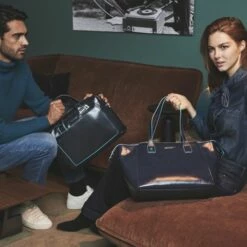 Piquadro Blue Square Double Handle Computer Portfolio Briefcase 14" Black -NL Rugzak Verkoopwinkel ca3335b2 n dett5