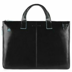 Piquadro Blue Square Expandable Slim Computer Bag 15.6" Black