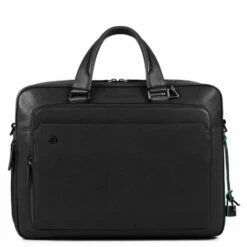 Piquadro Black Square Briefcase 15" Black