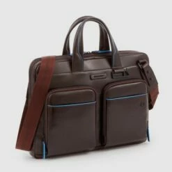 Piquadro Blue Square Revamp Slim Computer Bag 14'' Mahogany Brown -NL Rugzak Verkoopwinkel ca6105b2v mo dett1 1