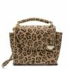 MOSZ Handtas Phoebe Cheeta Brown Shiny Light Gold
