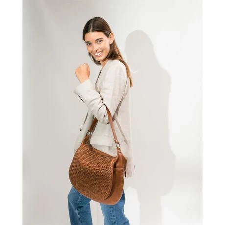 Biba Hardy Hobo Schoudertas Cognac 5 Biba Hardy Hobo Schoudertas Cognac - Afbeelding 3