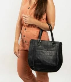 Cowboysbag Big Croco Handbag Midvale Black -NL Rugzak Verkoopwinkel hnadbag midvale3359 000100 black 5