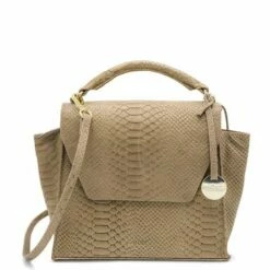 MOSZ Handtas Phoebe Jungle Taupe Shiny Light Gold