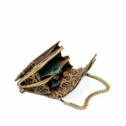 MOSZ Krisbag Telefoontasje Cheeta Brown Shiny Light Gold -NL Rugzak Verkoopwinkel krisbag cheatah binnenkant