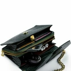 MOSZ Krisbag Telefoontasje Croco Dark Green -NL Rugzak Verkoopwinkel krisbag croco dark green binnenkant