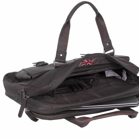 Chesterfield Dylan Laptop Schoudertas 17" Brown 5 Chesterfield Dylan Laptop Schoudertas 17" Brown - Afbeelding 3