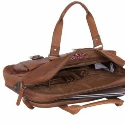 Chesterfield Dylan Laptop Schoudertas 17" Cognac -NL Rugzak Verkoopwinkel leren laptoptas cognac dylan 3
