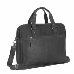 Chesterfield Dylan Laptop Schoudertas 17" Black -NL Rugzak Verkoopwinkel leren laptoptas zwart dylan 3