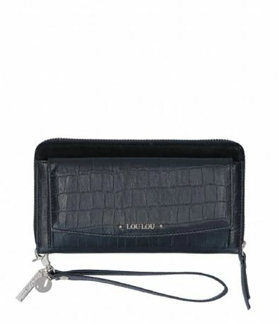 LouLou Essentiels SLB Classic Croc RFID Wallet Black 3 LouLou Essentiels SLB Classic Croc RFID Wallet Black