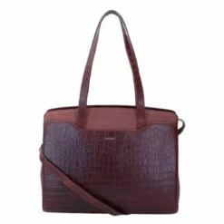 LouLou Essentiels Classy Croc Laptop Schoudertas 13" Cacao