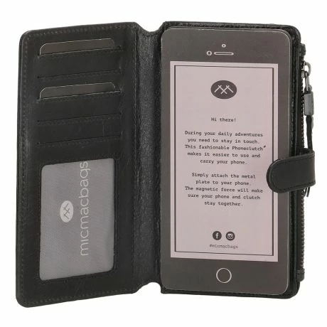 Micmacbags Porto Telefoontasje Groot Zwart 8 Micmacbags Porto Telefoontasje Groot Zwart - Afbeelding 6