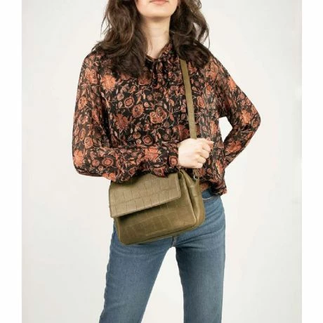 Cowboysbag Grand Croco Crossbody Cameby Olive 8 Cowboysbag Grand Croco Crossbody Cameby Olive - Afbeelding 6