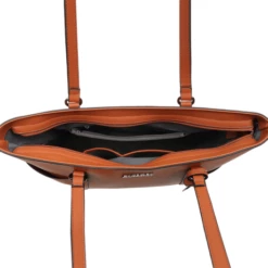 Pulcher London Schoudertas 14" Cognac -NL Rugzak Verkoopwinkel p 331 kleur cognac binnenkant