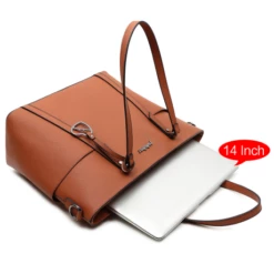 Pulcher London Schoudertas 14" Cognac -NL Rugzak Verkoopwinkel p 331 kleur cognac laptopvak