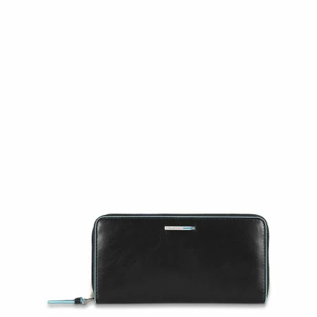Piquadro Blue Square Women Zip Long Wallet Black 3 Piquadro Blue Square Women Zip Long Wallet Black