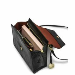 MOSZ Handtas Phoebe Jungle Black Shiny Light Gold -NL Rugzak Verkoopwinkel phoebe handbag jungle black binnenkant