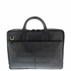 Plevier Vintage London Laptoptas 2-Vaks 15.6" Black -NL Rugzak Verkoopwinkel plevier laptoptas 38 zwart achterkant