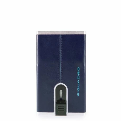 Piquadro Blue Square Creditcard Case With Sliding System Night Blue 3 Piquadro Blue Square Creditcard Case With Sliding System Night Blue