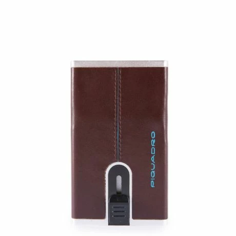 Piquadro Blue Square Creditcard Case With Sliding System Mahogany 3 Piquadro Blue Square Creditcard Case With Sliding System Mahogany