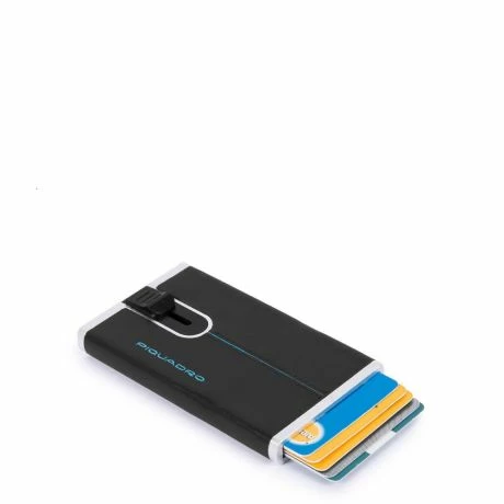 Piquadro Blue Square Creditcard Case With Sliding System Black 4 Piquadro Blue Square Creditcard Case With Sliding System Black - Afbeelding 2