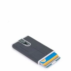 Piquadro Black Square Creditcard Case With Sliding System Ocean Blue -NL Rugzak Verkoopwinkel pp4825b3r blu4 dett1