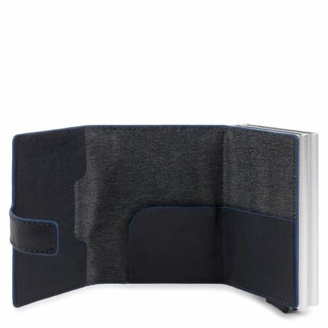 Piquadro Blue Square Double Credit Card Case With Sliding System Night Blue 4 Piquadro Blue Square Double Credit Card Case With Sliding System Night Blue - Afbeelding 2