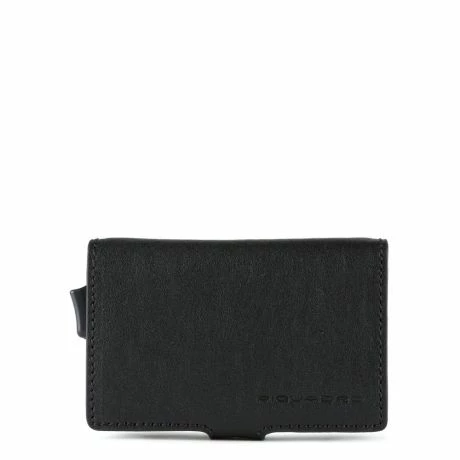 Piquadro Black Square Double Creditcard Case With Sliding System Black 3 Piquadro Black Square Double Creditcard Case With Sliding System Black