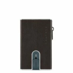 Piquadro Black Square Compact Wallet Dark Brown
