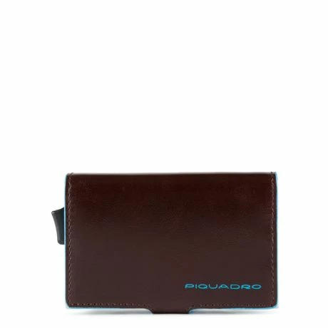 Piquadro Blue Square Credit Card Holder Case Mahogany 3 Piquadro Blue Square Credit Card Holder Case Mahogany