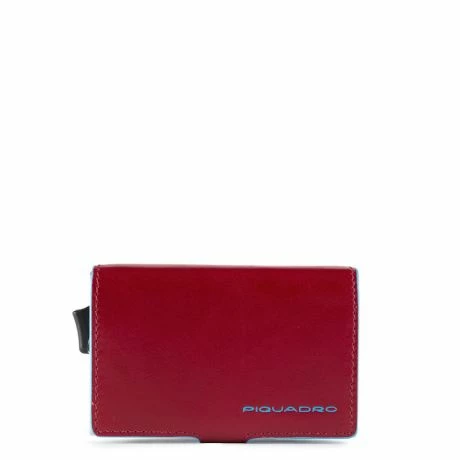 Piquadro Blue Square Credit Card Holder Case Red 3 Piquadro Blue Square Credit Card Holder Case Red