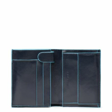 Piquadro Blue Square Vertical Wallet 10 Cards With Coin Case Night Blue 3 Piquadro Blue Square Vertical Wallet 10 Cards With Coin Case Night Blue