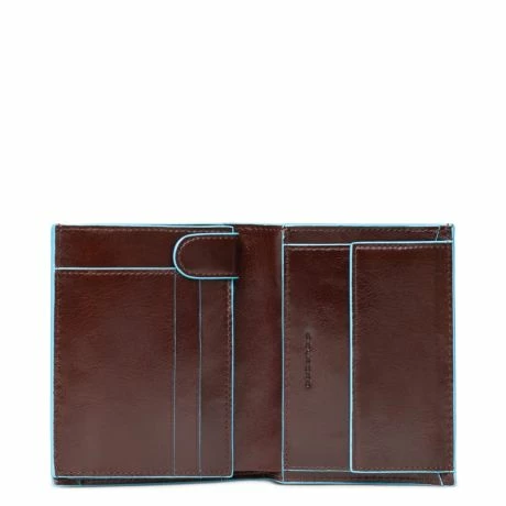 Piquadro Blue Square Vertical Wallet 10 Cards With Coin Case Mahogany 3 Piquadro Blue Square Vertical Wallet 10 Cards With Coin Case Mahogany