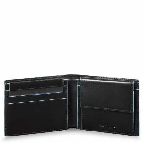 Piquadro Blue Square Men's Wallet With Coin Case Black 3 Piquadro Blue Square Men's Wallet With Coin Case Black
