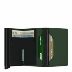 Secrid Slim Wallet Portemonnee Matte Green Black -NL Rugzak Verkoopwinkel s matte green black v2 open