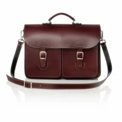 OldSchool Bags Schooltas Extra Large Bordeaux Rood -NL Rugzak Verkoopwinkel schoudertas leder oldschool bags xl bordeauxrood